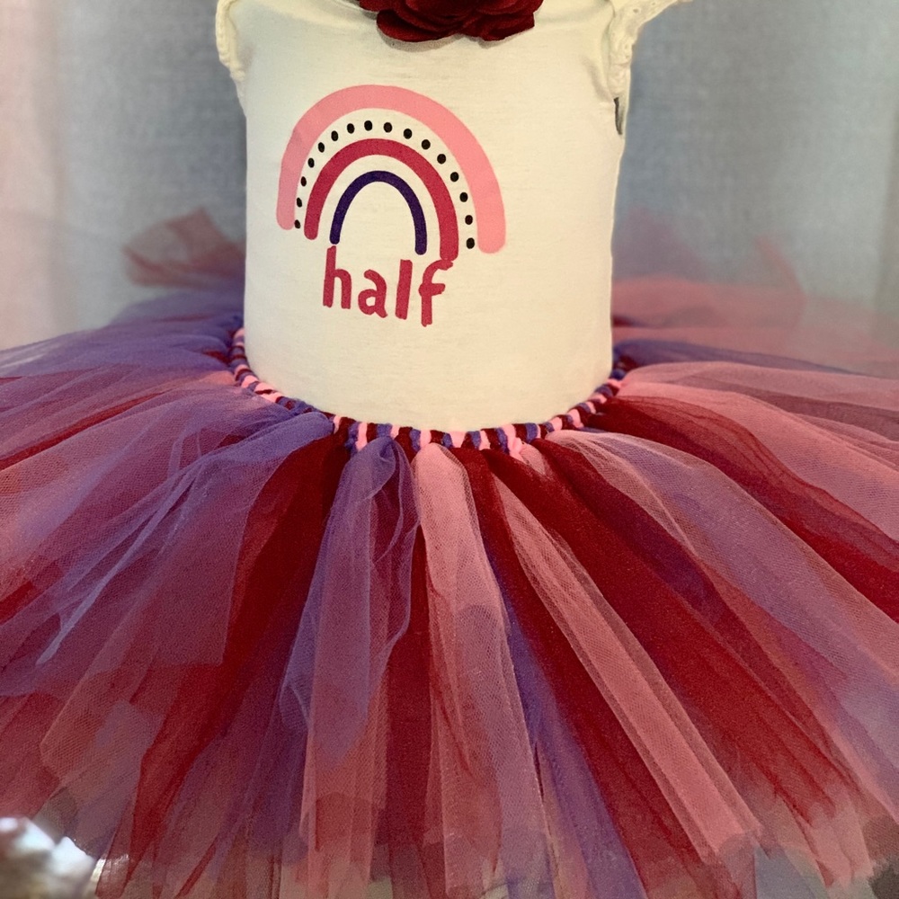 Pink, Burgundy, Purple Tutu with Shirt, Fits 6-18M